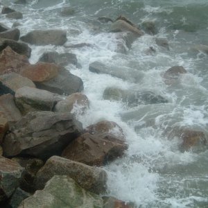 Rocks and water