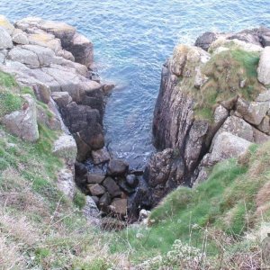 Gulley in the cliffs, Lamorna