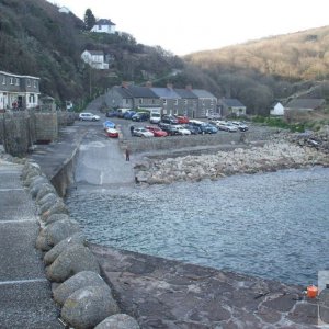 Lamorna Cove, harbour and car park