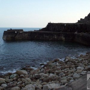 Lamorna's storm-riven quay