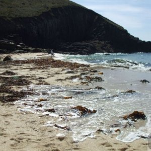 Tide flowing, Mill Bay; Nanjizel - south of Land's End