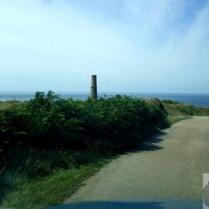 Approaching Levant Mine complex in car