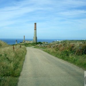Approaching Levant Mine complex in car