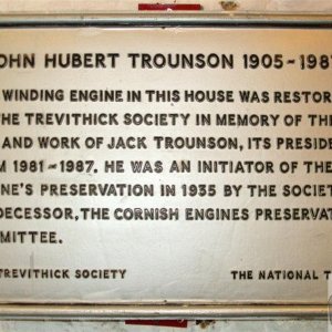 Plaque to Trounson, Winding House, Levant Mine