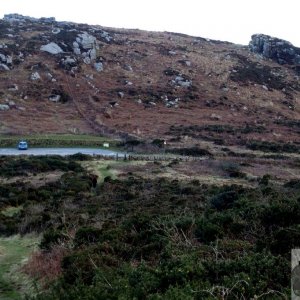 Spot our car from Little Trevalgan Hill - 10Feb10