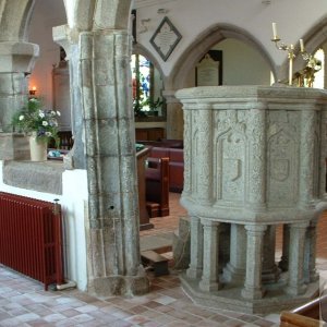 View of the pulpit and pillar, Paul Church