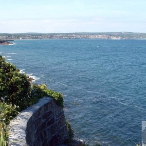 Newlyn around next corner, Penzance in the distance