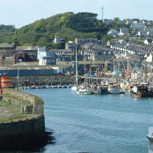 Newlyn Harbour overlooked by Mount Misery
