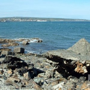 En route for Newlyn: Penlee Quarry quay disintegrating