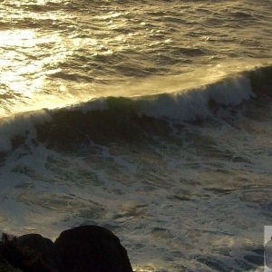 Sunday outing, 17th Jan, 2010: View of wave fromTreryn Dinas (Logan Rock)