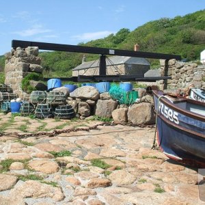 The restored boat winch, Penberth Cove