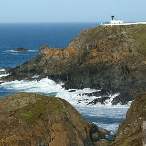 The relentless sea below Pendeen Lighthouse