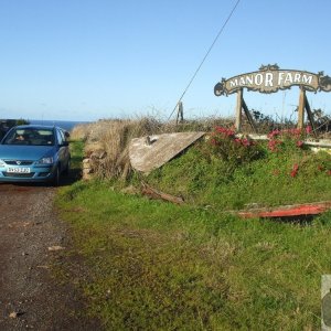 Entrance to lane to Pendeen Manor Farm - 24Oct10