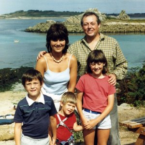 A family pic on St Mary's, 29th August, 1987