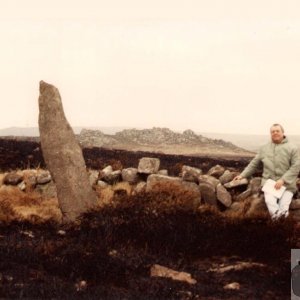 Menhir and Man Here at Watchcroft - February, 1992