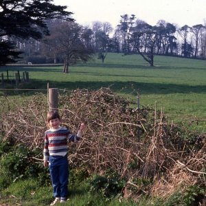 My daughter near Trewidden Gardens - May, 1984