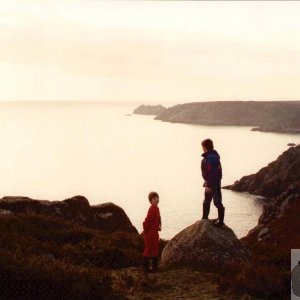 St Loy - Family clifftop stroll - Feb, 1992