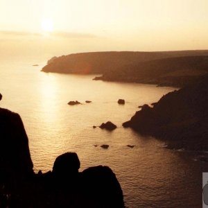 St Loy - Family clifftop stroll - Feb, 1992