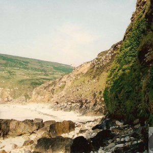 The cliff at the back of Portheras Cove - 28/06/92