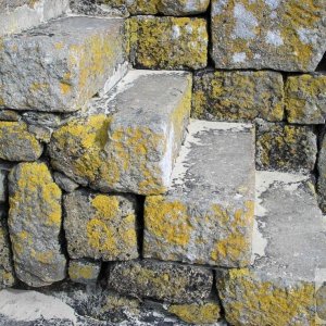 Ancient steps down from Mousehole's west harbour pier