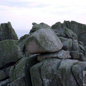 Logan Rock on Treryn Dinas headland fortress.