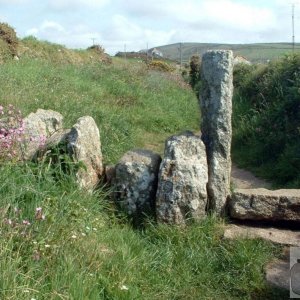 A stile crossed on one's way to Zennor Head from Zennor