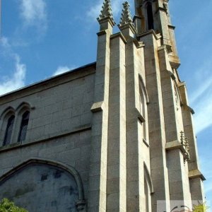 The R.C. church has a lofty aspect from Rosevean Road