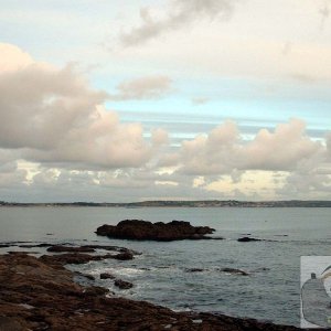 An early evening sky over Battery Rocks