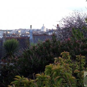 Looking townwards over the wall on Briton's Hill