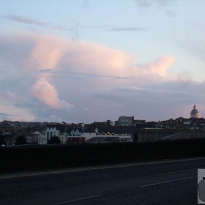 Looking back westwards to town