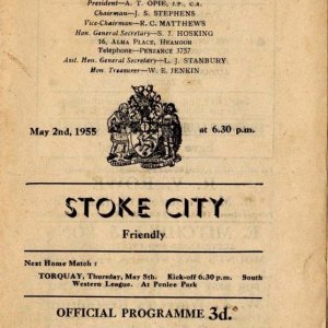 Penzance v Stoke City, 2nd May , 1955