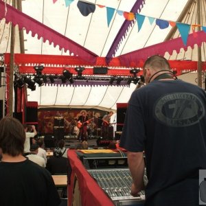Band and Sound Engineers in the Marquee