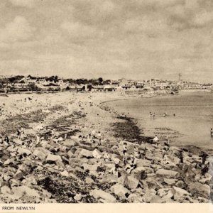 Looking back from Newlyn along Tolcarne Beach