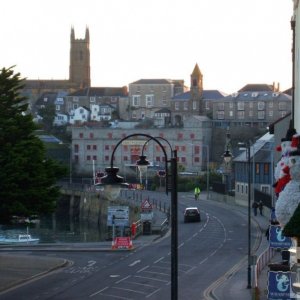 Penzance skyline and Harbour Bridge from Wharfside