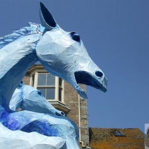 Striking blue horse and a sky to match!