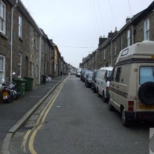 Looking up High St., Penzance at 6pm-ish, 24Apr10