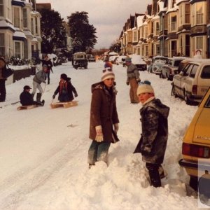 Sledges in Morrab Road