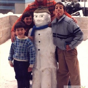 Snowman in garden