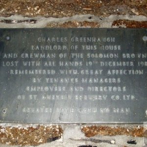 A plaque honouring the memory of Charles Greenhaugh.