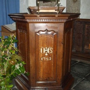 The pulpit in St Levan's Church - 17May10