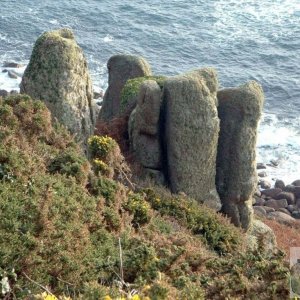 A buried giant's fingers near Porthgwarra?