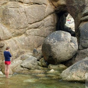Man-made cave at Porthgwarra - 11Aug10