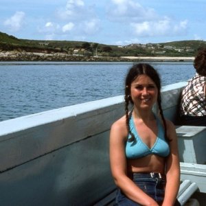 Jan with Bryher in the distance