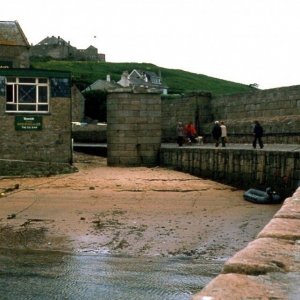 Along the inner quay to the Mermaid Inn, 1977.