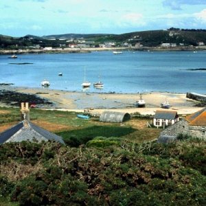 Bryher harbour and quay, 1977 - Tresco opposite