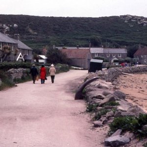 Walking by Tresco Harbour, Scilly
