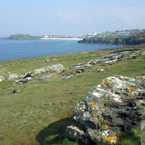Looking back from Clodgy Point, St Ives, in spring