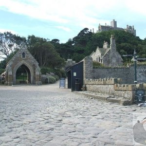 Cemetery on left - St Michael's Mount