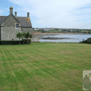 The rear of the island cafeteria looking back to Marazion - St Michael'