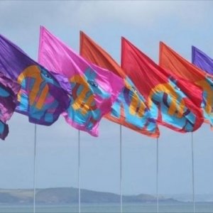 Golowan Flags in July 2007